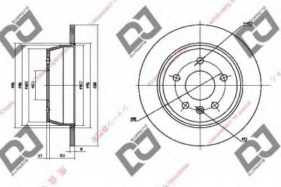 DJ PARTS bd1493 -  Тормозной диск